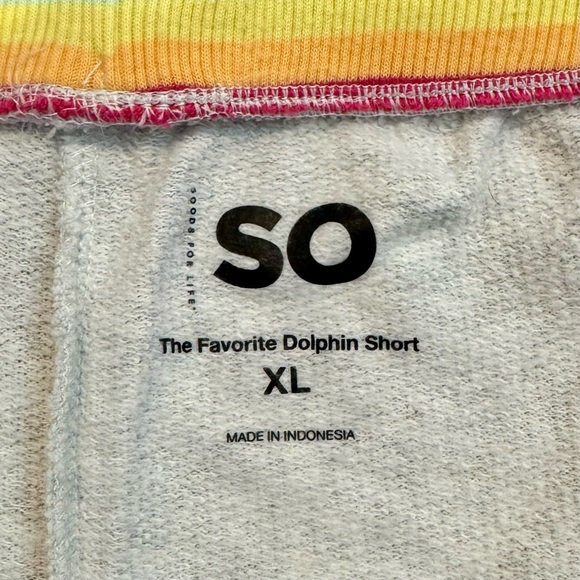 SO Brand Gray Athletic Shorts with Drawstring Rainbow colored Waist - GC - XL - Picture 4 of 5